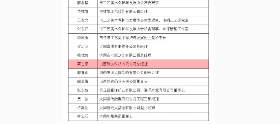 我公司蔡志軍總經(jīng)理被評(píng)為三晉英才